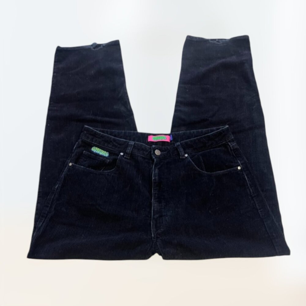 Y2k 2000s Skater Indie Empyre Black Corduroy Straight Leg Pants Jeans 12